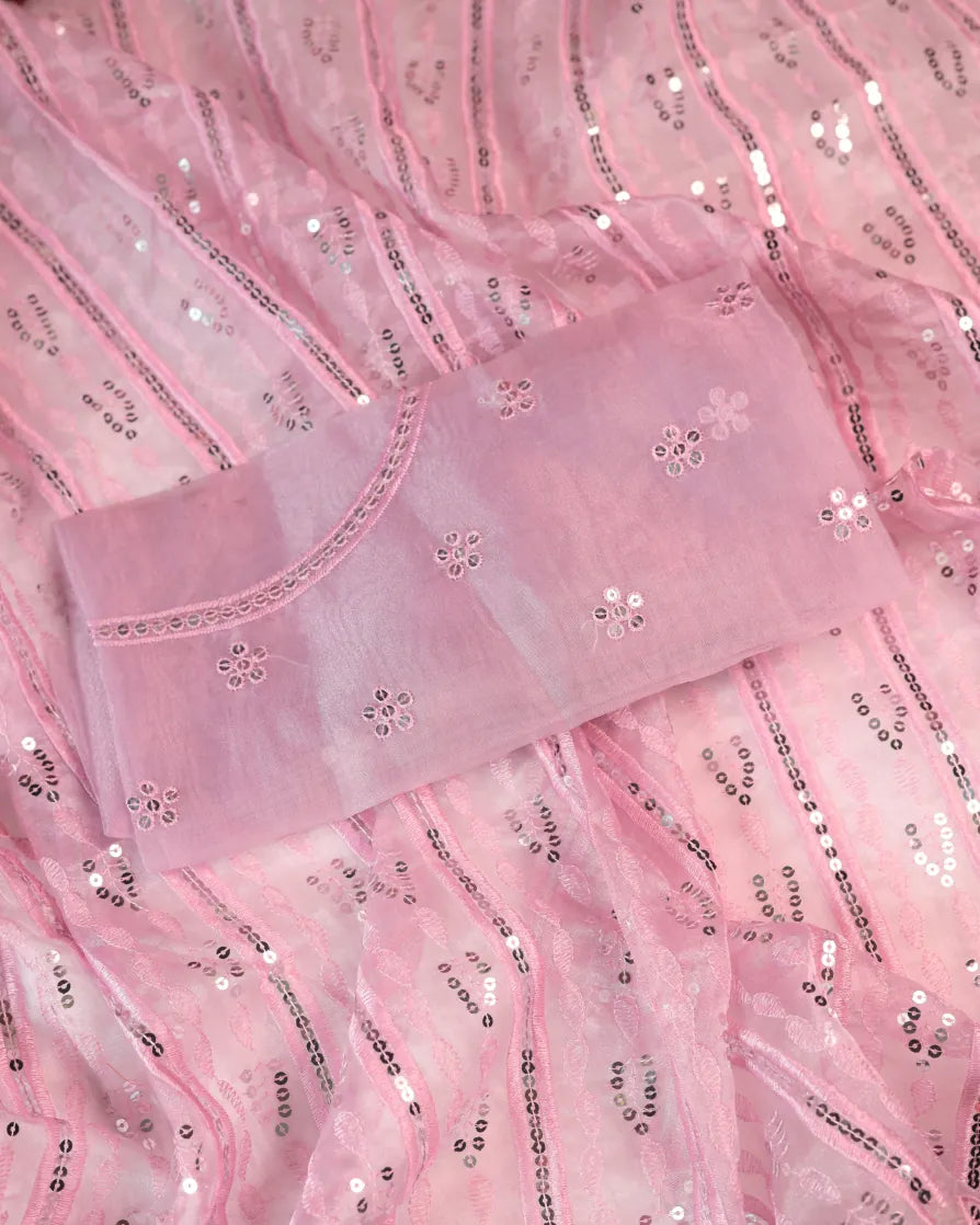 Mauve Pink Saree with Delicate Embroidery Work