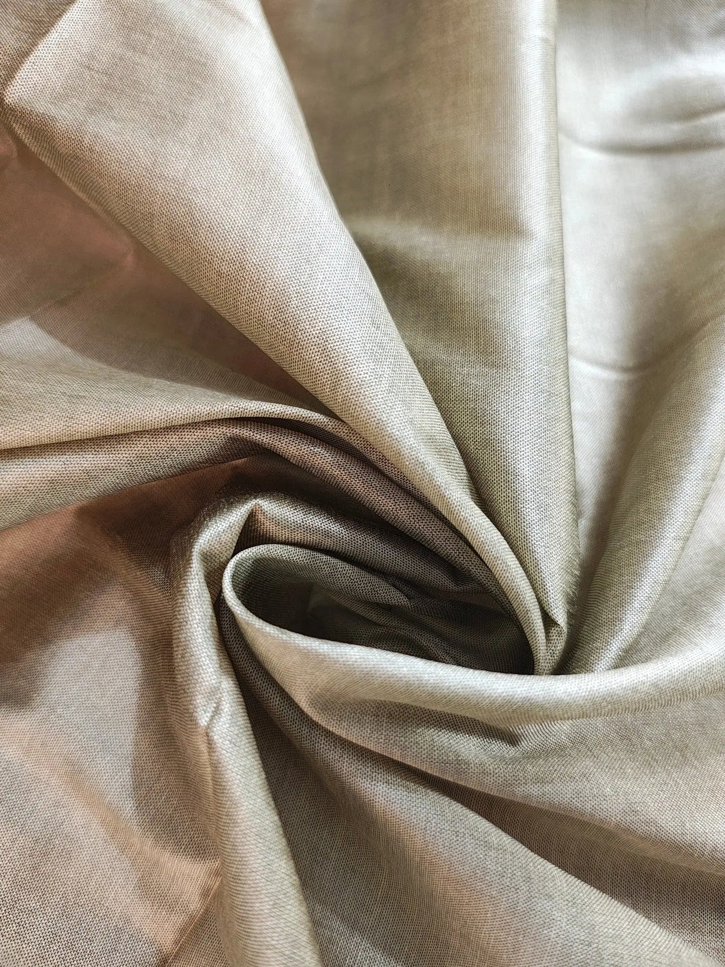 Chikoo Kanjivaram Silk Saree with Maroon Zari Border