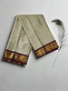 Chikoo Kanjivaram Silk Saree with Maroon Zari Border