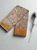 Kalamkari Silk Saree - Cream & Gold with Paisley & Floral Print