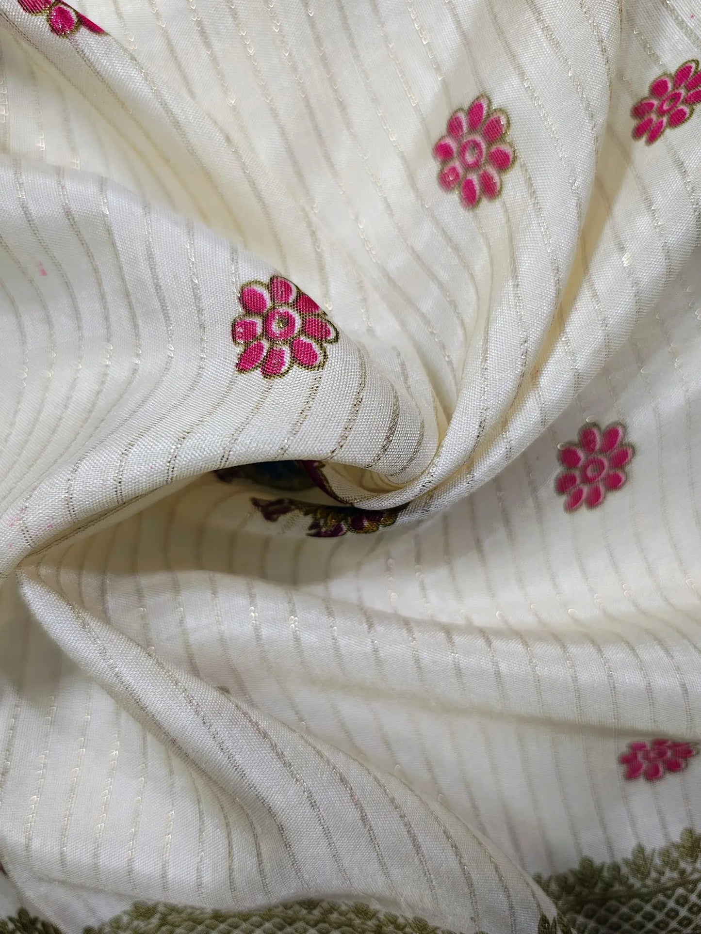 Dola Silk Saree - Ivory Pink with Heritage Motifs & Zari Border