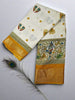 Dola Silk Saree - Ivory & Mustard Yellow with Heritage Motifs & Zari Border
