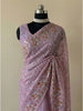 Mauve Pink Saree with Delicate Embroidery Work