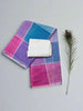 Linen Cotton Saree - Pastel Multicolour and Checkered Pattern - Soft Linen Saree
