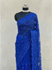 The Royal Blue Butterfly Net Saree with Rich Embroidery Work