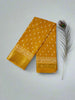 Dola Silk Saree with Kanchipuram Style Art - Mustard Yellow with Zari Border